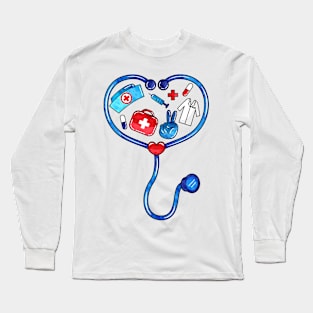 Peace Love Nursing | Nurse | Doctor Long Sleeve T-Shirt